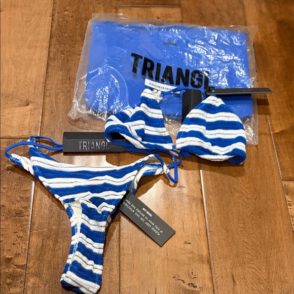 New Triangl VINCA - JOLY BLUE TERRY TOWELLING TRIANGLE BIKINI SET - Picture 4 of 11